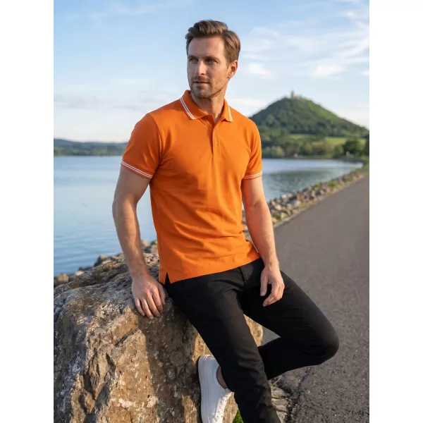  Tricou pentru bărbați cu guler ALTISPORT NoPrint NP/ALM912 PORTOCALE 
