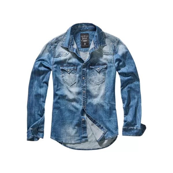  Cămaşă BRANDIT RILEY DENIM BD4020 ALBASTRU SPĂLAT 