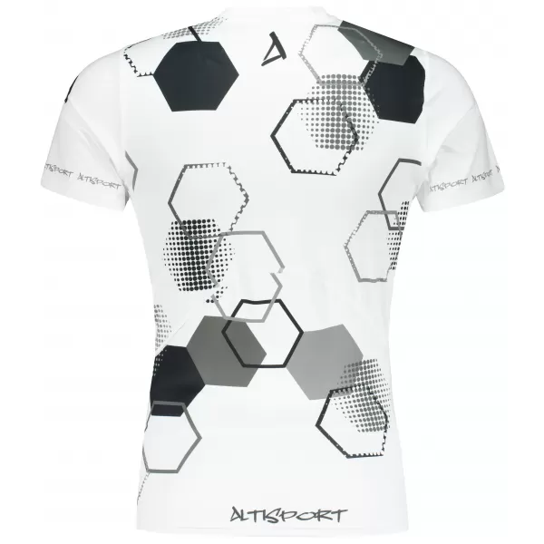  Tricou de compresie funcțional premium cu mâneci scurte pentru bărbați ALTISPORT VOJ/ALM037TR04 ALB 