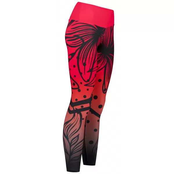  Jambiere funcționale lungi premium de damă ALTISPORT VOJ/ALW045LEG01 ROȘU ȘI NEGRU 