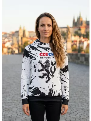 Hanorac funcțional premium pentru femei ALTISPORT VOJ/ALW036MI01 ALB ABSTRACTIE