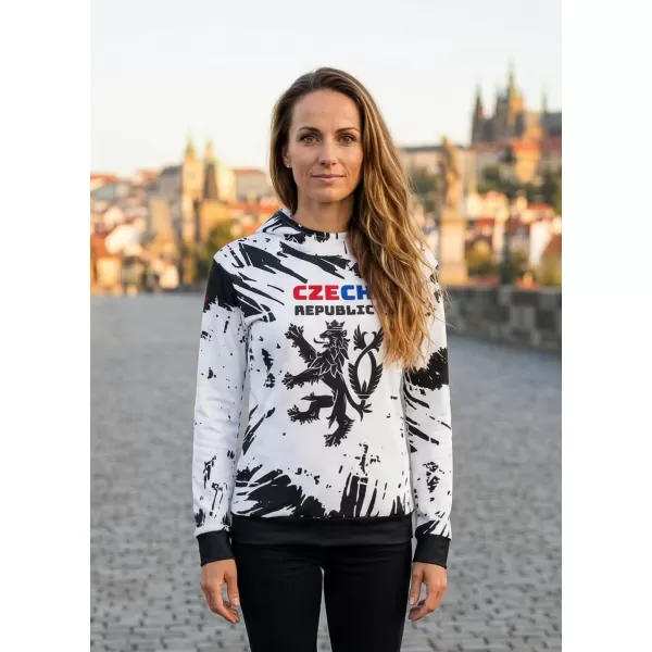  Hanorac funcțional premium pentru femei ALTISPORT VOJ/ALW036MI01 ALB ABSTRACTIE 