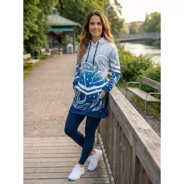  Hanorac funcțional premium pentru femei ALTISPORT VOJ/ALW045MI03 BLEUMARIN/ALB 