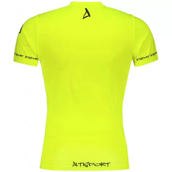  Tricou de compresie funcțional premium cu mâneci scurte pentru bărbați ALTISPORT VOJ/ALM000TR04 GALBEN NEON 