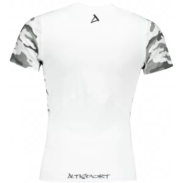 Tricou de compresie funcțional premium cu mâneci scurte pentru bărbați ALTISPORT VOJ/ALM038TR04 ALB 