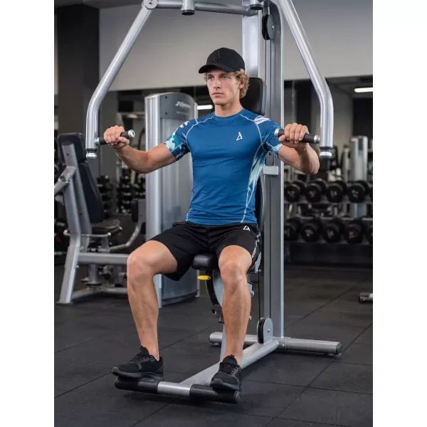  Tricou de compresie funcțional premium cu mâneci scurte pentru bărbați ALTISPORT VOJ/ALM039TR04 ALBASTRU MARIN 