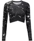 Crop top funcțional premium pentru femei, cu mâneci lungi ALTISPORT VOJ/ALW034TR04 NEGRU