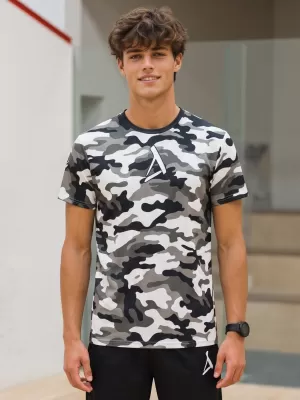 Tricou funcțional premium pentru bărbați ALTISPORT VOJ/ALM038TR01 ALB-NEGRU