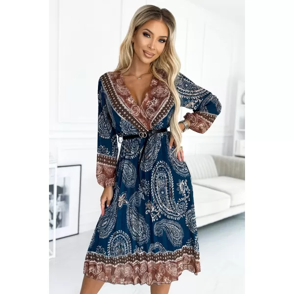 Rochie NUMOCO 510-1 ALBASTRU 