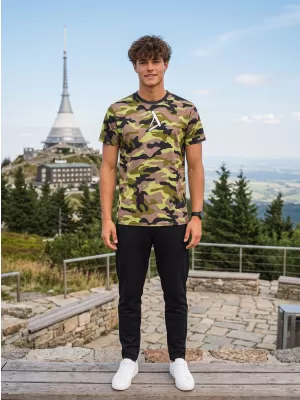 Tricou funcțional premium pentru bărbați ALTISPORT VOJ/ALM038TR01 NEGRU ȘI VERDE