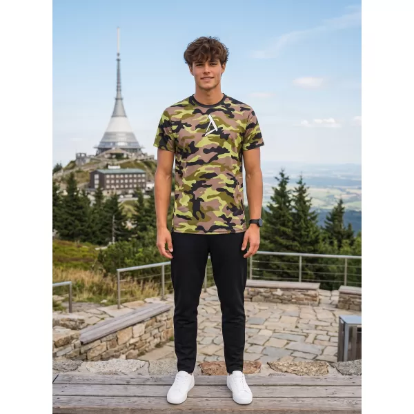  Tricou funcțional premium pentru bărbați ALTISPORT VOJ/ALM038TR01 NEGRU ȘI VERDE 
