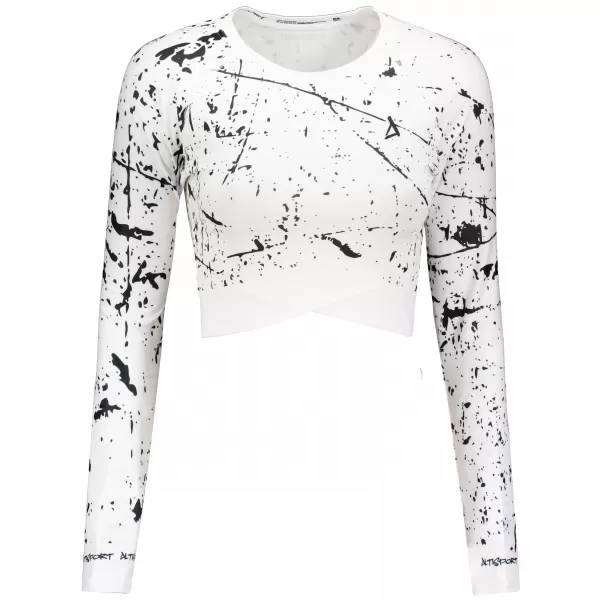  Crop top funcțional premium pentru femei, cu mâneci lungi ALTISPORT VOJ/ALW034TR04 ALB 