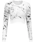 Crop top funcțional premium pentru femei, cu mâneci lungi ALTISPORT VOJ/ALW034TR04 ALB