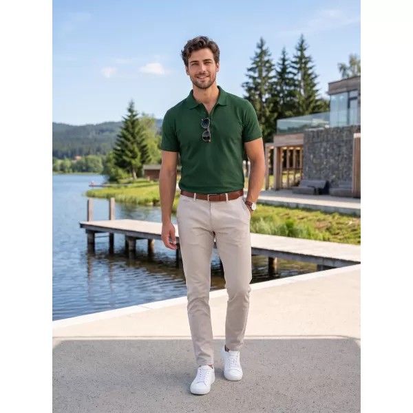  Tricou pentru bărbați cu guler ALTISPORT NoPrint NP/ALM302 STICLA VERDE 