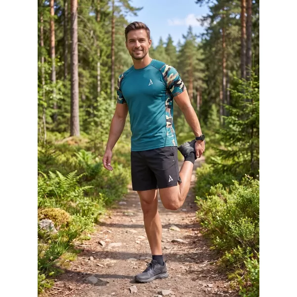  Tricou de compresie funcțional premium cu mâneci scurte pentru bărbați ALTISPORT VOJ/ALM038TR04 KEROSEN/MARO 