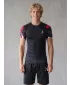 Tricou de compresie funcțional premium cu mâneci scurte pentru bărbați ALTISPORT VOJ/ALM039TR04 NEGRU ȘI ROȘU