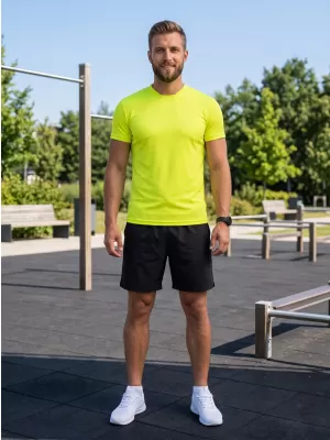 Tricou funcțional pentru bărbați ALTISPORT NoPrint NP/ALM421 GALBEN NEON