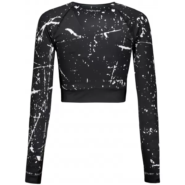  Crop top funcțional premium pentru femei, cu mâneci lungi ALTISPORT VOJ/ALW034TR04 NEGRU 