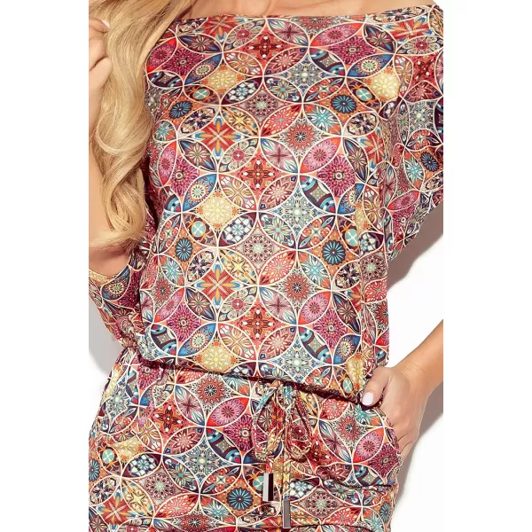  Rochie NUMOCO A13-142 ČERVENÁ VZOR ROŞU 
