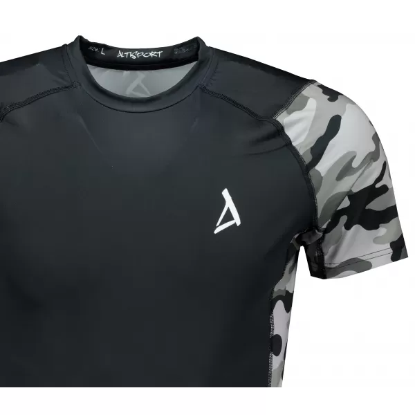  Tricou de compresie funcțional premium cu mâneci scurte pentru bărbați ALTISPORT VOJ/ALM038TR04 GRI 