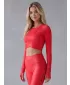 Crop top funcțional premium pentru femei, cu mâneci lungi ALTISPORT VOJ/ALW000TR04 ROȘU
