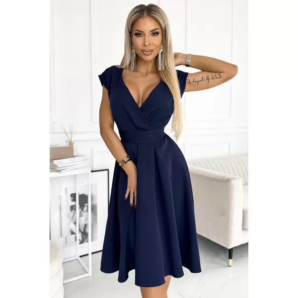  Rochie NUMOCO SCARLETT 348-6 ALBASTRU 