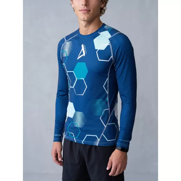  Tricou de compresie funcțional premium pentru bărbați ALTISPORT VOJ/ALM037TR03 ALBASTRU MARIN 