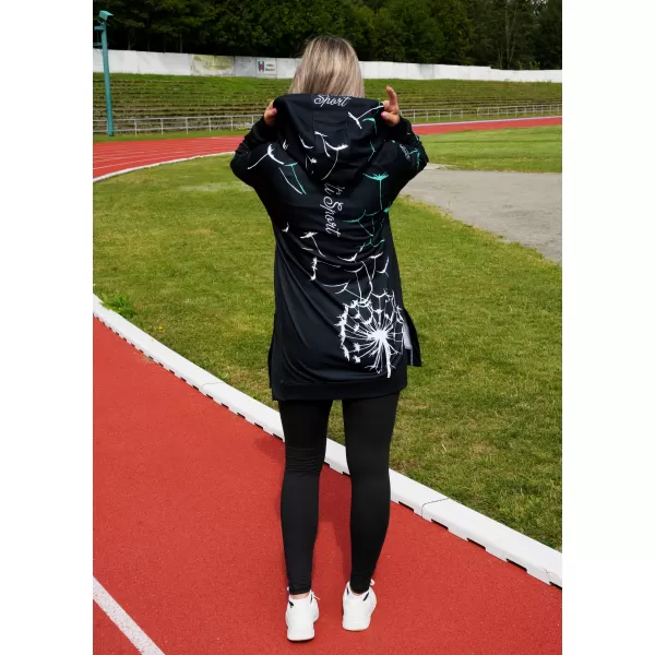  Hanorac funcțional premium pentru femei ALTISPORT VOJ/ALW035MI03 NEGRU/TURCOAZ 