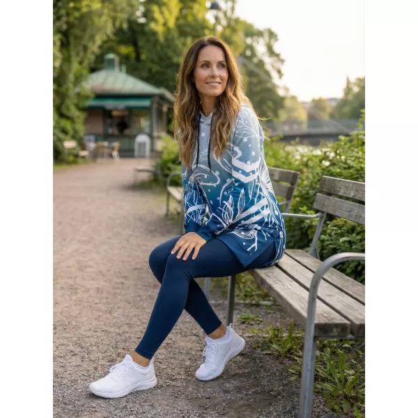  Hanorac funcțional premium pentru femei ALTISPORT VOJ/ALW045MI03 BLEUMARIN/ALB 