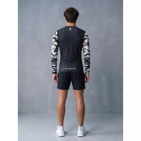  Compresia funcțională a bărbaților T -thirt premium ALTISPORT VOJ/ALM038TR03 ALB -NEGRU 