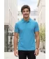 Tricou pentru bărbați cu guler ALTISPORT NoPrint NP/ALM302 TURCOAZ