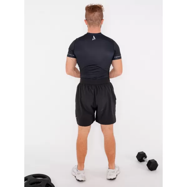  Tricou de compresie funcțional premium cu mâneci scurte pentru bărbați ALTISPORT VOJ/ALM000TR04 NEGRU 