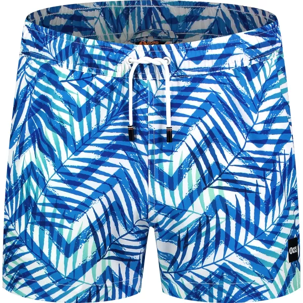  Pantaloni scurți de înot pentru bărbați NORDBLANC RAINFOREST NBSPM8019 ALB ALBASTRU 
