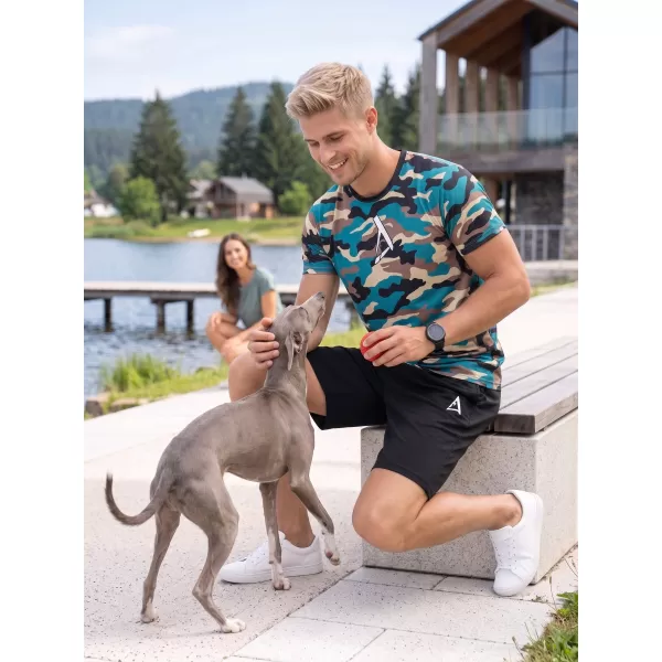  Tricou funcțional premium pentru bărbați ALTISPORT VOJ/ALM038TR01 KEROSEN/MARO 