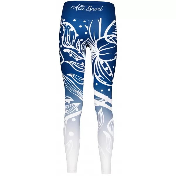  Jambiere funcționale lungi premium de damă ALTISPORT VOJ/ALW045LEG01 BLEUMARIN/ALB 