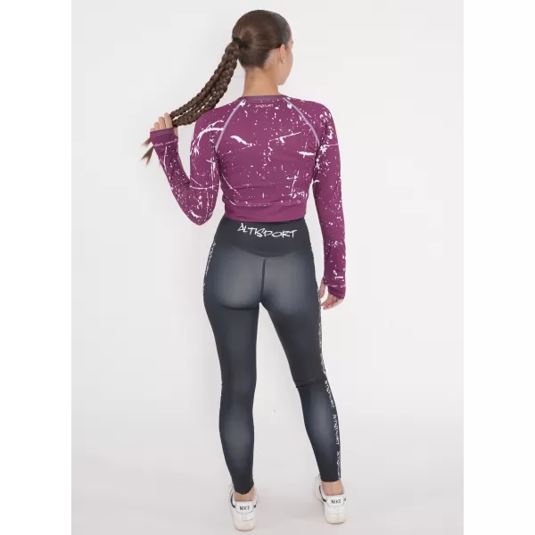  Crop top funcțional premium pentru femei, cu mâneci lungi ALTISPORT VOJ/ALW034TR04 FUCSIE 