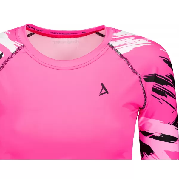  Crop top funcțional premium pentru femei, cu mâneci lungi ALTISPORT VOJ/ALW039TR04 ROZ FLUO 