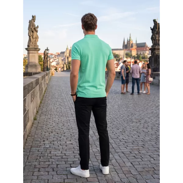  Tricou pentru bărbați cu guler ALTISPORT NoPrint NP/ALM302 MENTĂ 