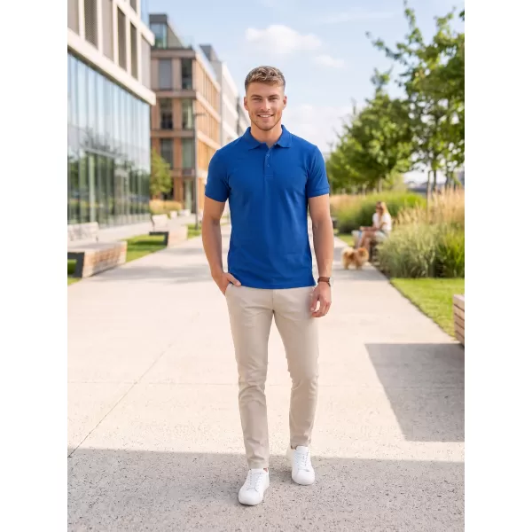  Tricou pentru bărbați cu guler ALTISPORT NoPrint NP/ALM302 ALBASTRU REGAL 