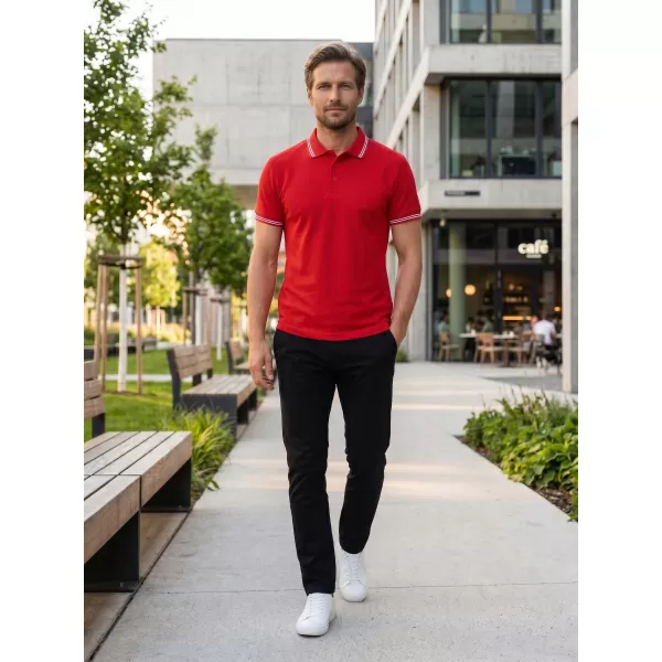  Tricou pentru bărbați cu guler ALTISPORT NoPrint NP/ALM912 ROȘU 