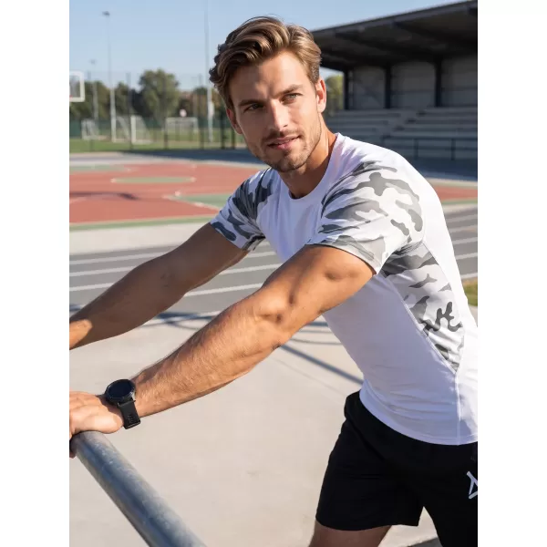  Tricou de compresie funcțional premium cu mâneci scurte pentru bărbați ALTISPORT VOJ/ALM038TR04 ALB 