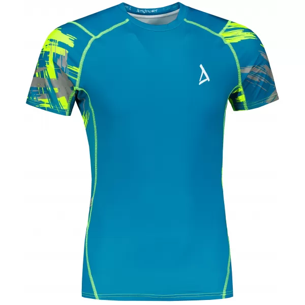 Tricou de compresie funcțional premium cu mâneci scurte pentru bărbați ALTISPORT VOJ/ALM039TR04 KEROSENUL 
