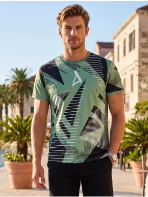 Tricou funcțional premium pentru bărbați ALTISPORT VOJ/ALM044TR01 KAKI/MILITAR