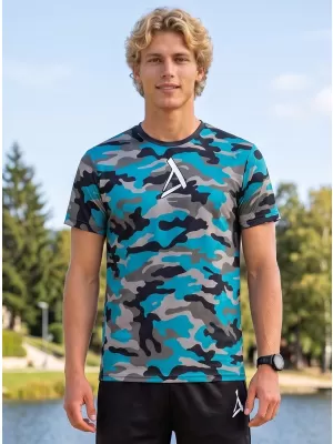 Tricou funcțional premium pentru bărbați ALTISPORT VOJ/ALM038TR01 KEROSEN/NEGRU