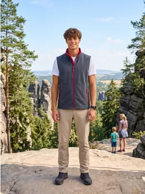 Vestă softshell pentru bărbați ALTISPORT NoPrint NP/ALM8211NJ FIER GRI/ROSU