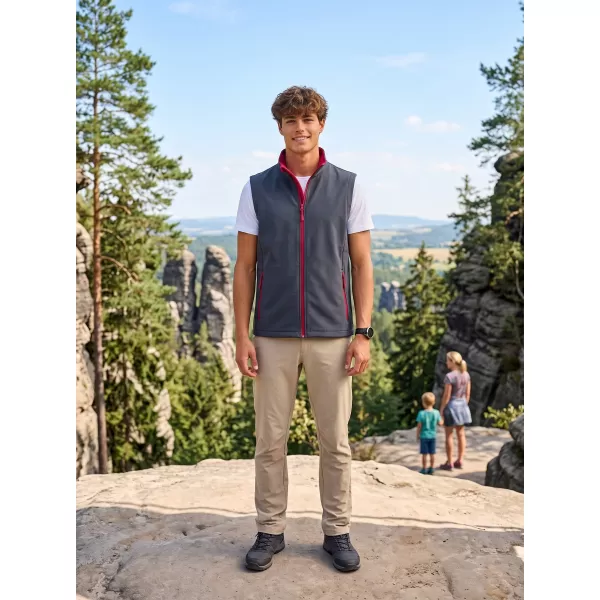  Vestă softshell pentru bărbați ALTISPORT NoPrint NP/ALM8211NJ FIER GRI/ROSU 