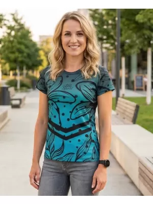 Tricou funcțional premium pentru femei ALTISPORT VOJ/ALW045TR01 SMARALD/NEGRU
