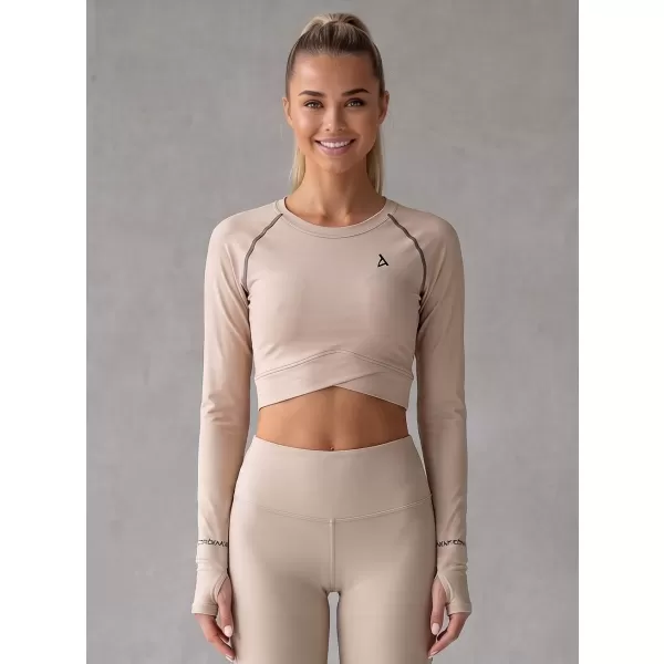  Crop top funcțional premium pentru femei, cu mâneci lungi ALTISPORT VOJ/ALW000TR04 MARO 