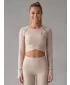 Crop top funcțional premium pentru femei, cu mâneci lungi ALTISPORT VOJ/ALW000TR04 MARO