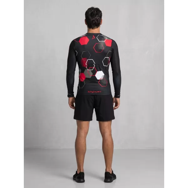  Tricou de compresie funcțional premium pentru bărbați ALTISPORT VOJ/ALM037TR03 NEGRU ȘI ROȘU 